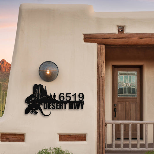 Desert Gecko Address Sign