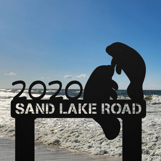 Manatee Joy Address Sign