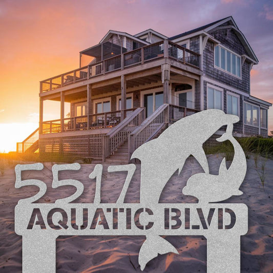Dolphin Love Address Sign