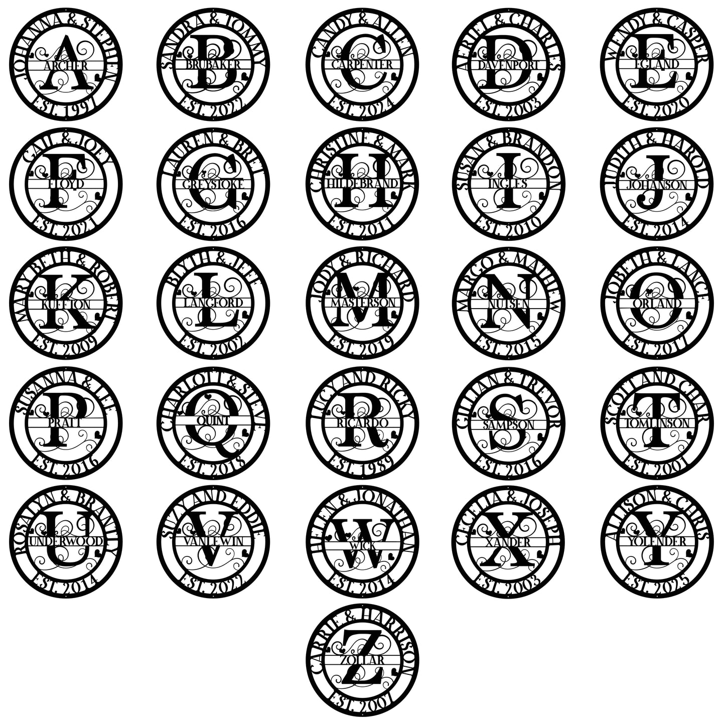 Rings And Hearts Monogram