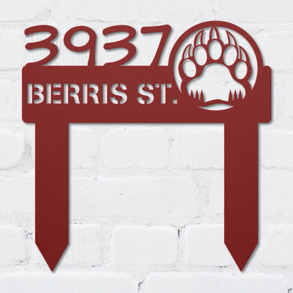 Bear Claw Address Sign