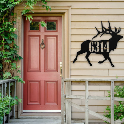 Majestic Elk Address Sign