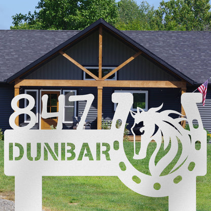 Horse Shoe Address Sign