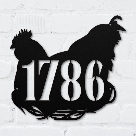 Plucky Chicken Address Sign