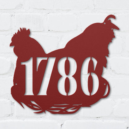 Plucky Chicken Address Sign