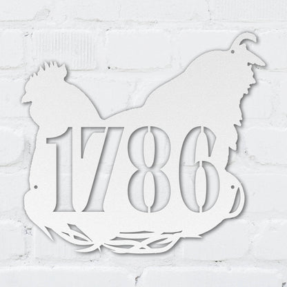 Plucky Chicken Address Sign