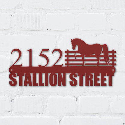 Stallion Street Address Sign