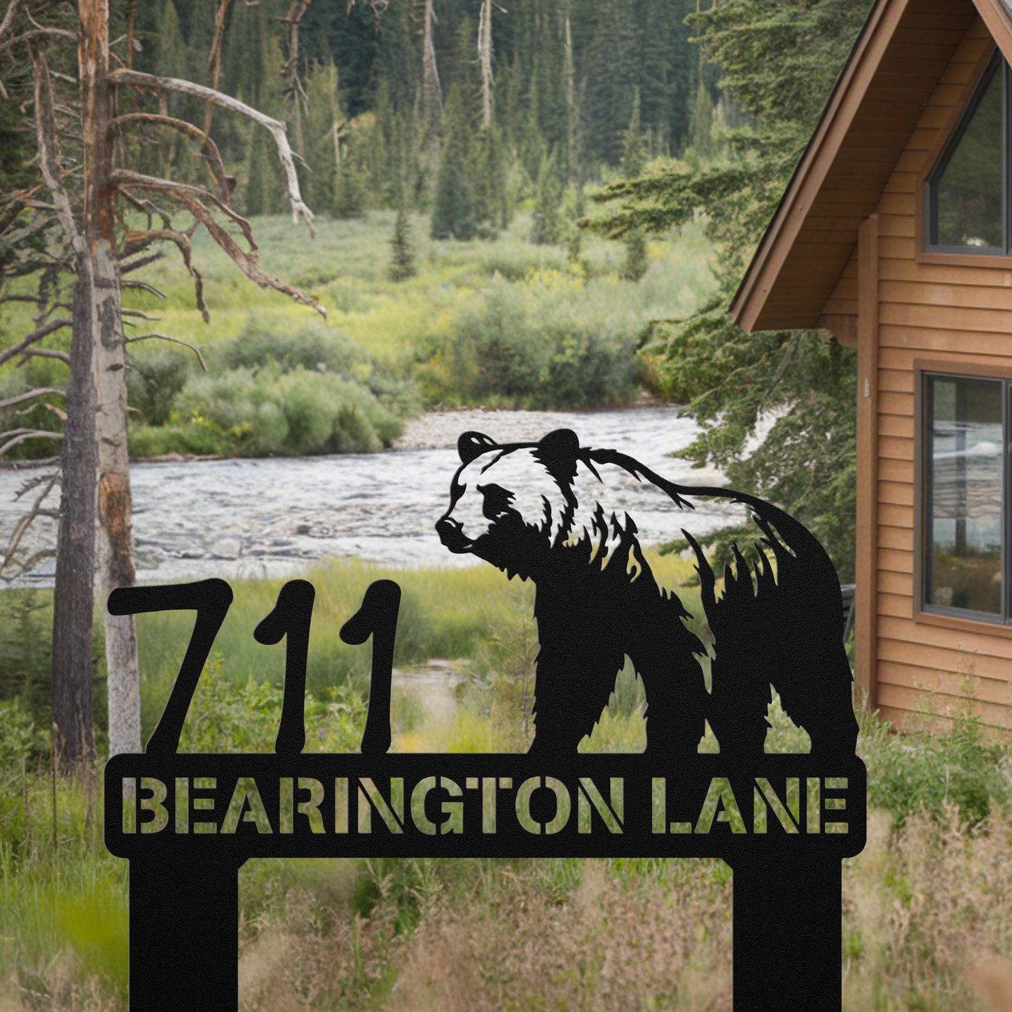 Proud Bear Address Sign