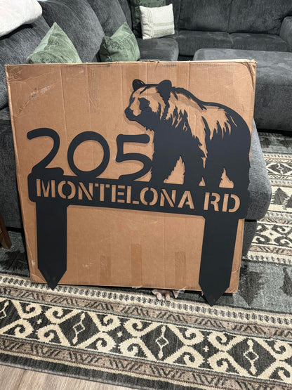 Proud Bear Address Sign